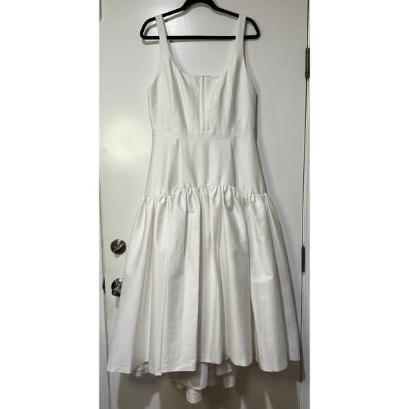 Alice + Olivia Diana Sleeveless Structured Midi Dress Off White 14 NWT Wedding - Picture 2 of 16